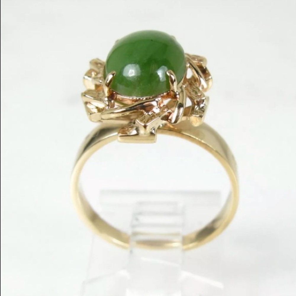 ❌❌❌SOLD❌❌❌ANTIQUE NATURAL JADE 10 KT YELLOW - Picture 8 of 13
